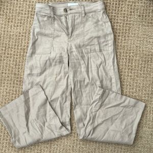 Evereve Beth Wide Leg Trouser Sz 25 Khaki